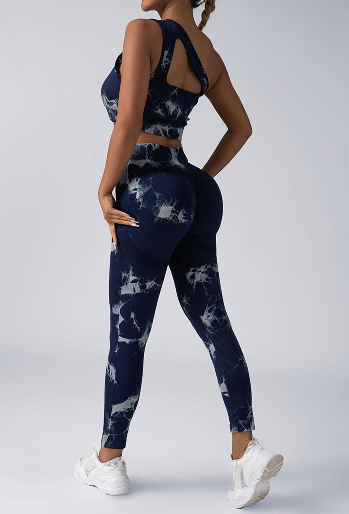 Women Scrunch Workout Leggings Butt Lifting High Waisted Yoga Pants - Tie Dye Seamless Booty Gym Tights - Image 7