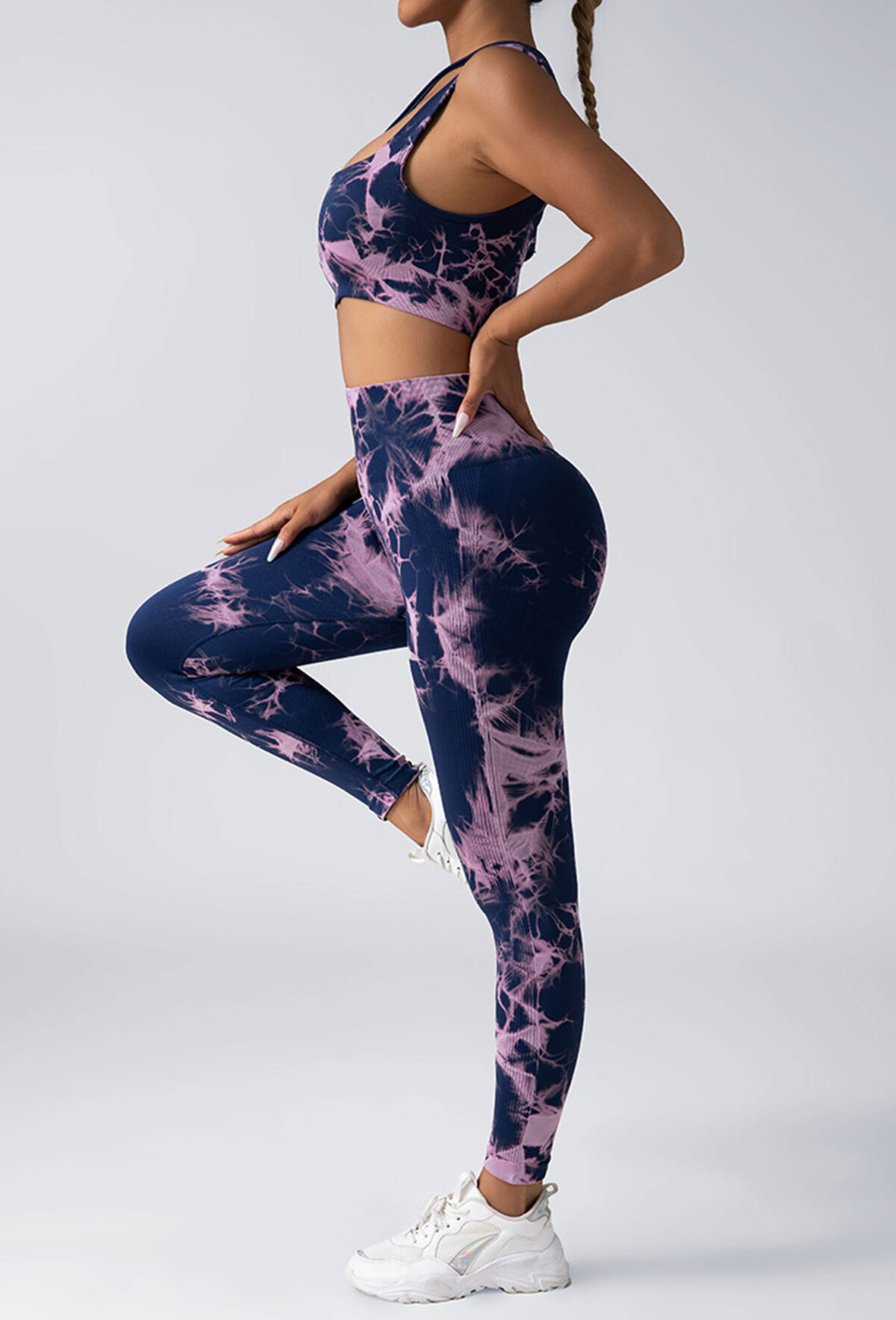 Women Scrunch Workout Leggings Butt Lifting High Waisted Yoga Pants - Tie Dye Seamless Booty Gym Tights - Image 9